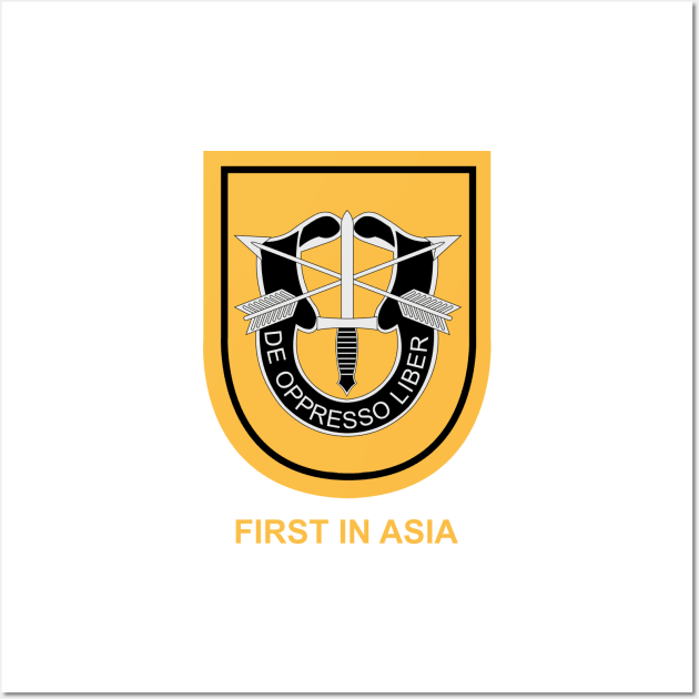 1st Special Forces Group (Airborne) Beret Flash, First in Asia Wall Art by Dexter Lifestyle